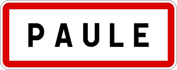 Panneau entrée ville agglomération Paule / Town entrance sign Paule