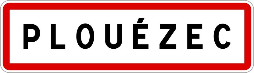 Panneau entrée ville agglomération Plouézec / Town entrance sign Plouézec