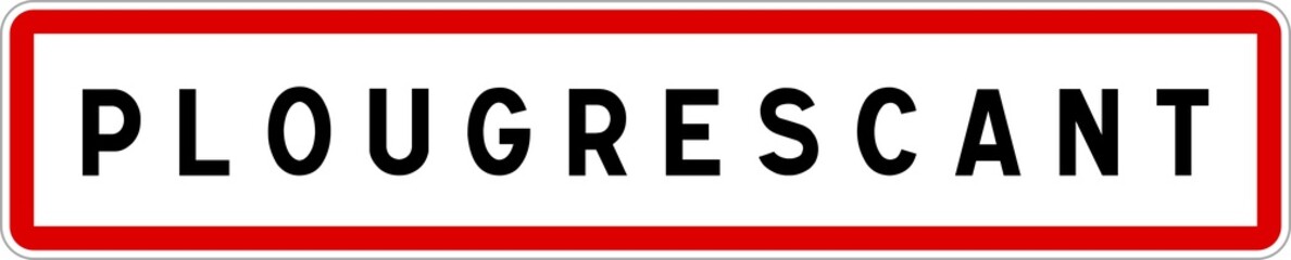 Panneau entrée ville agglomération Plougrescant / Town entrance sign Plougrescant
