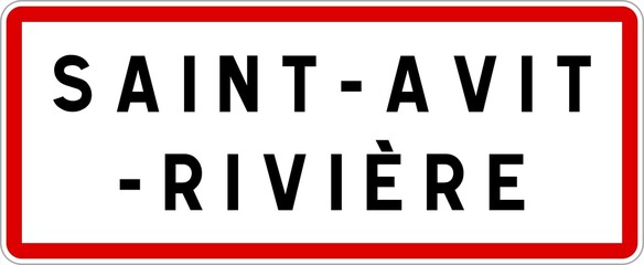Panneau entrée ville agglomération Saint-Avit-Rivière / Town entrance sign Saint-Avit-Rivière