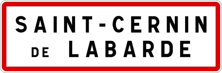 Panneau entrée ville agglomération Saint-Cernin-de-Labarde / Town entrance sign Saint-Cernin-de-Labarde