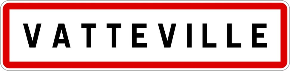 Obraz premium Panneau entrée ville agglomération Vatteville / Town entrance sign Vatteville