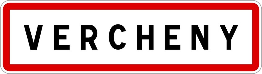 Panneau entrée ville agglomération Vercheny / Town entrance sign Vercheny