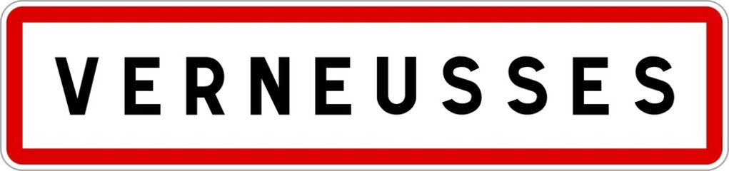 Panneau entrée ville agglomération Verneusses / Town entrance sign Verneusses