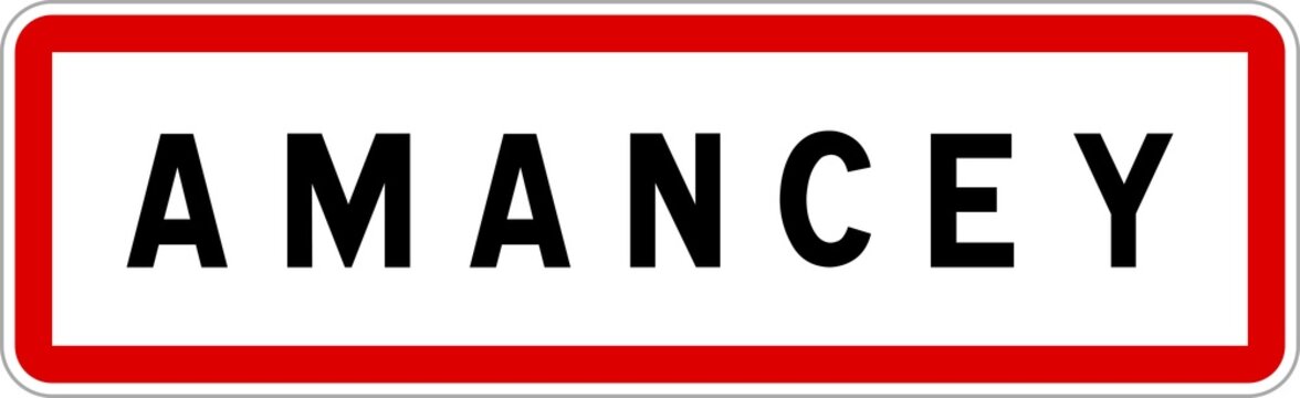 Panneau entrée ville agglomération Amancey / Town entrance sign Amancey