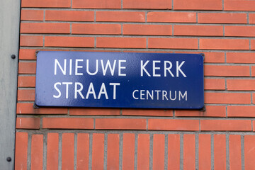 Street Sign Nieuwe Kerkstraat At Amsterdam The Netherlands 28-1-2022