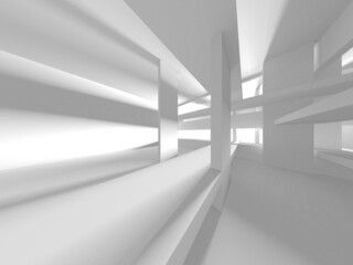 Obraz premium Illuminated corridor interior design. Empty Room Interior Background