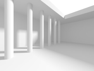 Illuminated corridor interior design. Empty Room Interior Background