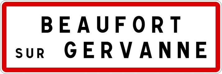Panneau entrée ville agglomération Beaufort-sur-Gervanne / Town entrance sign Beaufort-sur-Gervanne