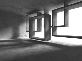 Abstract architecture interior background. Empty concrete room