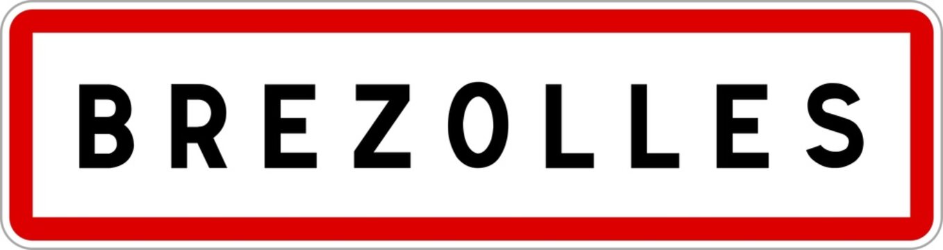 Panneau entrée ville agglomération Brezolles / Town entrance sign Brezolles