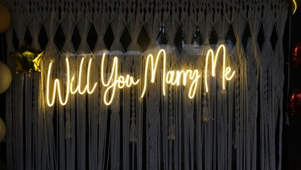 Will you marry me neon sign