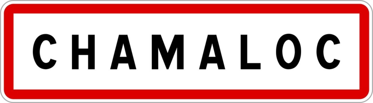 Panneau entr&eacute;e ville agglom&eacute;ration Chamaloc / Town entrance sign Chamaloc