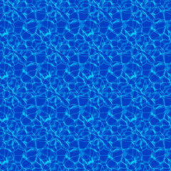 Seamless texture of the surface of the water, pool. 3D render. Bluer