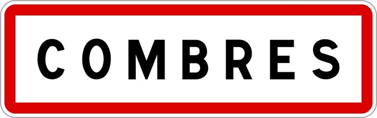 Panneau entrée ville agglomération Combres / Town entrance sign Combres