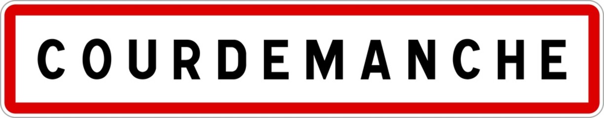 Panneau entrée ville agglomération Courdemanche / Town entrance sign Courdemanche