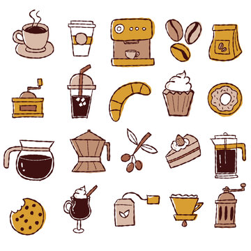 Hand Drawn Vector Coffee Shop Icons