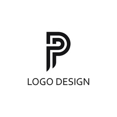 Fototapeta na wymiar modern letter p logo design template