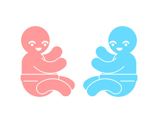 Boy and girl kids sign icon. Vector illustration