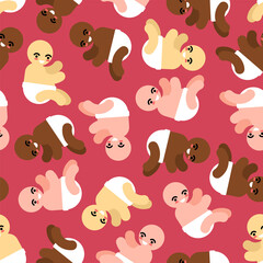 Little baby pattern seamless. little kid background. small children texture