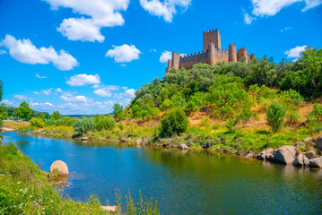 Castelo de Almourol on river Tajo in Portugal