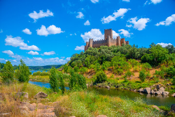 Castelo de Almourol on river Tajo in Portugal