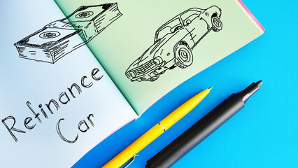 Refinance car is shown on the photo using the text