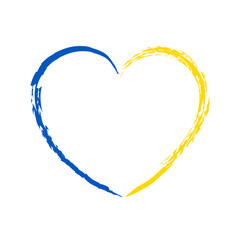 Fototapeta na wymiar Ukrainian flag in a heart shape, Ukraine, vector illustration