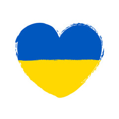 Ukrainian flag in a heart shape, Ukraine, vector illustration