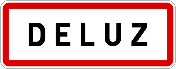 Panneau entrée ville agglomération Deluz / Town entrance sign Deluz