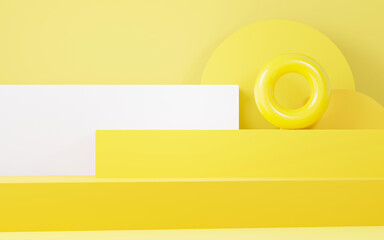 3d render abstract display podium platform for  product presentation and advertising. Minimal scene backdrop with clean design. Vacant pedestal for mock up. Empty stage with pastel color for cosmetic.