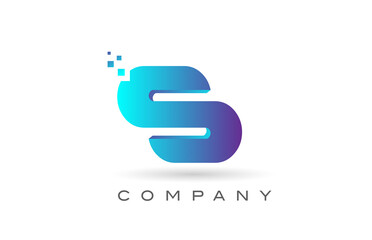 S alphabet letter logo icon design with  blue dot. Creative template for company and business