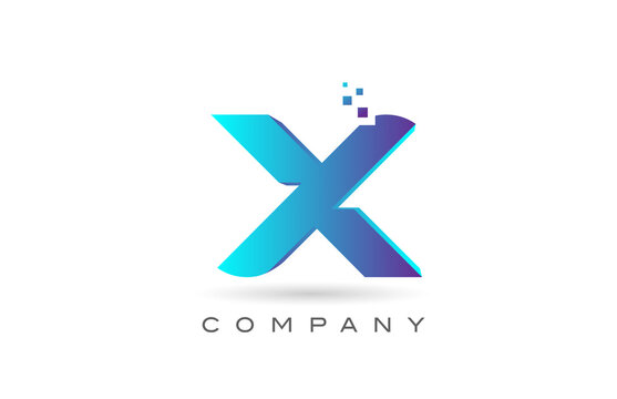 X alphabet letter logo icon design with  blue dot. Creative template for company and business