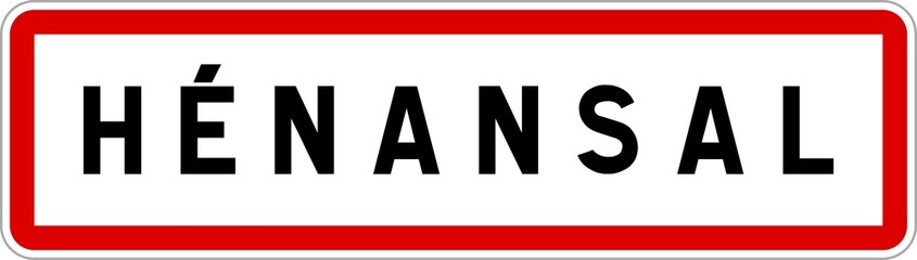 Panneau entrée ville agglomération Hénansal / Town entrance sign Hénansal