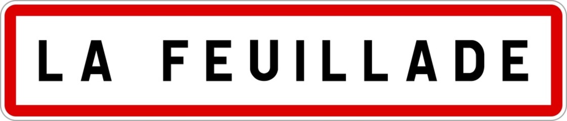 Panneau entr&eacute;e ville agglom&eacute;ration La Feuillade / Town entrance sign La Feuillade