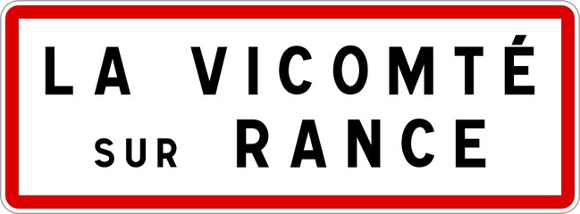Panneau entrée ville agglomération La Vicomté-sur-Rance / Town entrance sign La Vicomté-sur-Rance