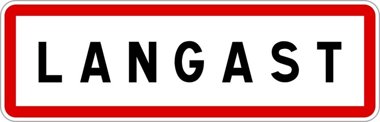Panneau entrée ville agglomération Langast / Town entrance sign Langast