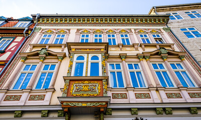 historic buildings at the old town of Mühlhausen