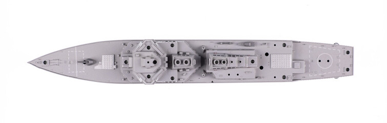 model nautical military ship isolated on white background © serikbaib