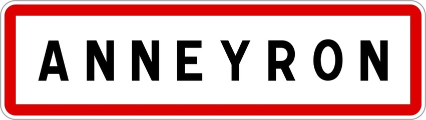 Panneau entrée ville agglomération Anneyron / Town entrance sign Anneyron