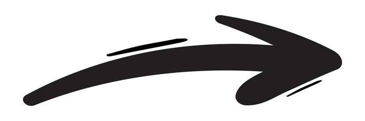 Hand drawn arrow. Vector doodle icon.
Vector illustration. PNG.