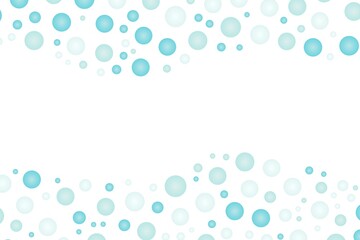 Blue bubble wave frame on the white background.