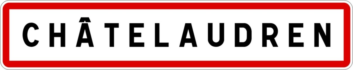 Panneau entrée ville agglomération Châtelaudren / Town entrance sign Châtelaudren