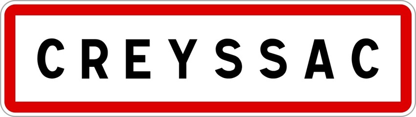 Panneau entrée ville agglomération Creyssac / Town entrance sign Creyssac