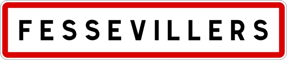 Panneau entrée ville agglomération Fessevillers / Town entrance sign Fessevillers