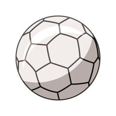 Simple, abstract soccer ball with a slight lightness in a flat style. Ball icon. Isolated on a white background. Vector graphics