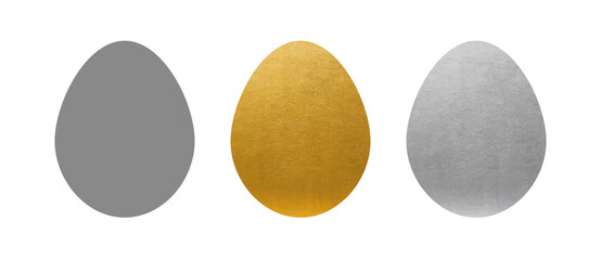 Easter Eggs Set - Golden and Silver Vector Illustration