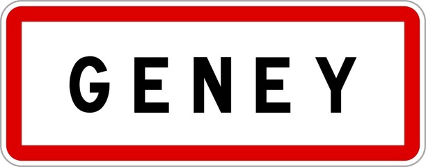 Panneau entrée ville agglomération Geney / Town entrance sign Geney