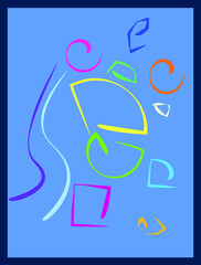 Abstract art of painting with colored brushes