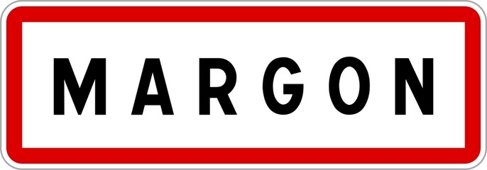 Panneau entrée ville agglomération Margon / Town entrance sign Margon